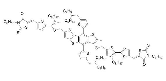 2,7-(2-(3-己基-2-噻唑烷酮基)-(5-噻吩基))-5,10-双(2-丁基辛基噻吩基)苯并[1,2-b:4,5-b']二噻吩并[3,2-b]噻吩 | 2582829-54-5 