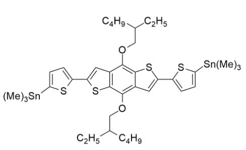 (5,5'-(4,8-二((2-乙基己基)氧)苯并[1,2-b:4,5-b']二噻吩-2,6-二基)二(噻吩-5,2-二基)双三甲基锡 | 3034848-04-6 