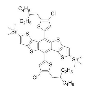 2,7-双(三甲基锡)-5,10-双[4-氯-5-(2-乙基己基)-2-噻吩基]二噻吩并[2,3-d:2',3'-d']苯并[1,2-b:4,5-b']二噻吩 | 2662369-61-9 