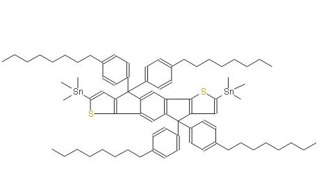 (4,4,9,9-四(4-辛基苯基)-4,9-二氢-s-茚并[1,2-b:5,6-b']二噻吩基)双(三甲基锡) | 1433218-20-2 