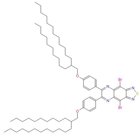 4,9-二溴-6,7-双(4-((2-癸基十四烷基)氧)苯基)-[1,2,5]噻二唑并[3,4-G]喹喔啉 | 2922090-57-9 