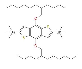  4,8-双(2-丁基正辛基氧代)-2,6-双(三甲锡基)苯并[1,2-B:4,5-B']二噻吩 | 1271439-08-7 