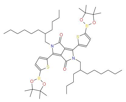 2,5-双(2-丁基辛基)-3,6-双(5-(4,4,5,5-四甲基-1,3,2-二氧杂硼烷-2-基)噻吩-2-基)吡咯并[3,4-C]吡咯-1,4(2H,5H)-二酮 | 1793071-06-3 