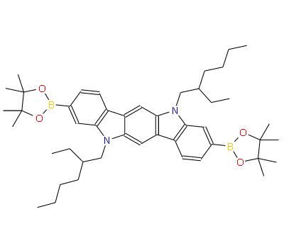 5,11-双(2-乙基己基)-3,9-双(4,4,5,5-四甲基-1,3,2-二氧杂硼烷-2-基)-5,11-二氢吲哚[3,2-B]咔唑 | 882066-06-0 