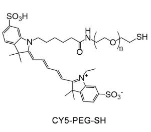CY5-聚乙二醇巯基，CY5-PEG巯基Cyanine5-PEG-Thiol, CY5-PEG-SH 